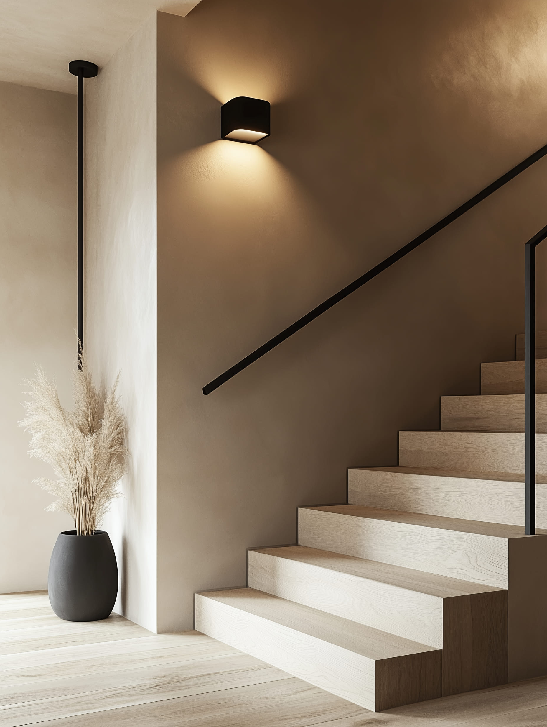 goga4302_Modern_staircase_interior_with_sand-colored_matte_pain_de62b47d-b411-481c-8a45-85d0a5ba3b97